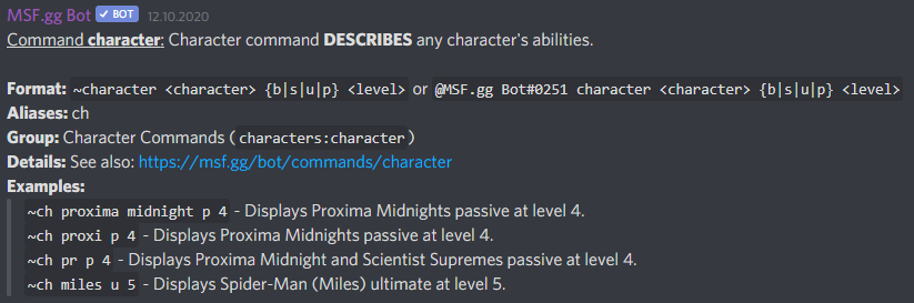 PIC commands character